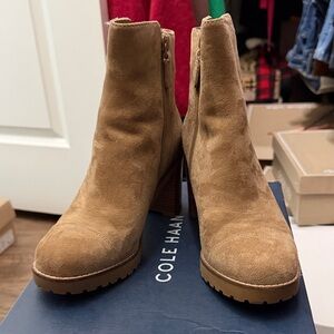 Cole Haan Women's Brown Suede Heeled Boots